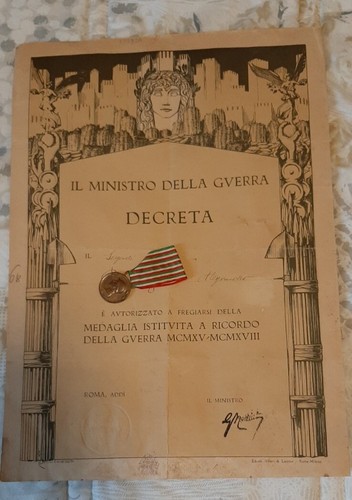 Ww1 attestato medaglia - ww1-attestato,
