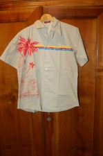 Acrobate - Camicia da uomo, Grigio con fiori, 100% cotone, tg XL , usata