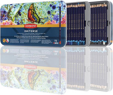 Inktense Scatola in Metallo Da 72 Matite Acquerellabili Permanenti Solubili in A