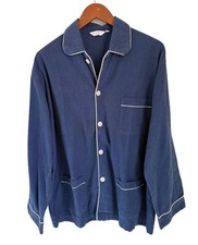 Pigiama Derek Rose top uomo L blu bianco a righe cotone