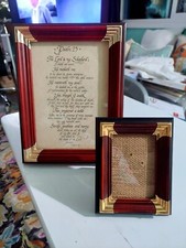 Cornici portafoto vintage decorazione artistica angoli legno e oro lotto di 2 1980