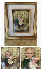 quadro dipinto a olio su Tavola Il Bambino Giulivi Mario Pittore Bergamasco