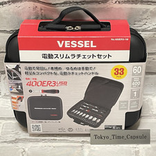 VESSEL 400ER3-1M Set Cricchetto Elettrico Senza Fili Slim con 31 Punte Presa Nero Giappone