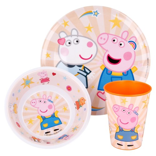 Peppa pig set - pig, piatto,