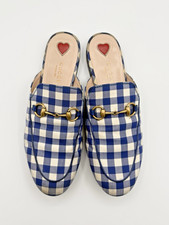 Gucci Princetown blu Gingham a