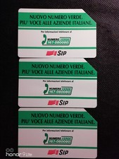 Schede Telefoniche Nr.3 Sip L.5/10/15.000 "Nuovo Numero Verde Aziende" Anno 1995