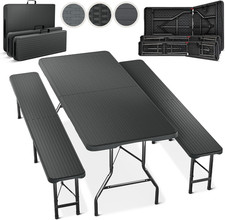 Tavoli E Panche Birreria Set Di 3 - Panca Da Birra X2 + Tavolo Birreria - Set Bi