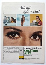 Pubblicita' Collirio Alfa Attenti Agli Occhi Advertising Vintage Miste 1968 (F8)