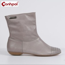 Stivaletti Da Donna Grigi In Pelle Nuovi 37 Scarpe