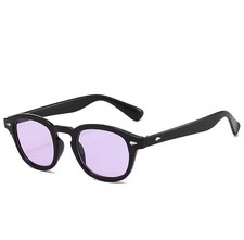 Vintage Occhiali Oval Rice Nail Design Sunglasses Unisex Johnny Depp Lens Viola