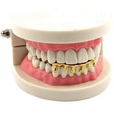Pezzo inferiore gocciolatoio grillz placcato denti tappi griglia inferiore puntelli hip hop