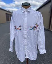 Camicia vintage edizione naturale di Feldini ricamata uomo delle caverne L anni 80 novità arte (25x30)