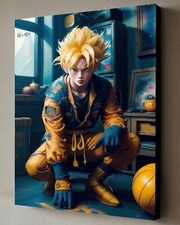 Ritratto Dragon Ball con COA - Tela incorniciata 40X30cm firmato omaggio Hitt