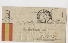 LETTERA VIAGGIATA GUERRA CIVILE DI SPAGNA FRANCO SVASTICA RIPIEGATA FASCISMO 938
