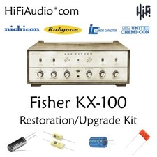Fisher KX100 amplificatore tubo restauro riparazione aggiornamento kit ricostruzione condensatore