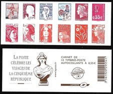 Carnet 2008 Timbres France N°1518 - Les Visages de la 5ème République