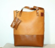 Borsa tote in pelle donna marrone marrone chiaro italiana vera pelle toscana fatta a mano italia