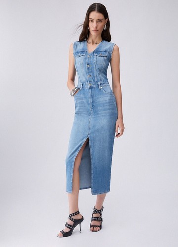 Liu abito lungo denim - liu,