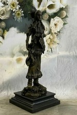 Originale Firmato Indiano Girl Warrior Bronzo Scultura Statua Western Offerta