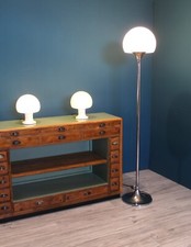 SET 3 LAMPADE MARTINELLI LUCE Piantana e 2 lampade fungo comodino modernariato