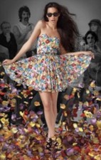 Heart dress, floral pattern