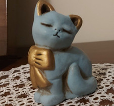 THUN GATTO CELESTE FIOCCO DORATO RARA COLORAZIONE - FUORI PRODUZIONE VEDI FOTO