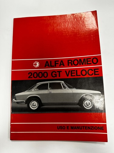 Libretto alfa romeo 2000 - libretto, gt