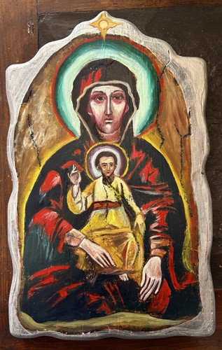 Antica icona greca madonna - antica,