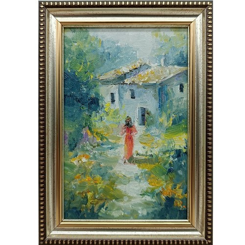 Cottage quadro olio originale