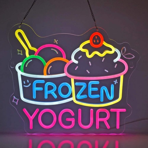 Frozen yogurt neon sign led - yogurt,