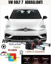 KIT FULL LED H9 VOLKSWAGEN GOLF 7 RESTYLING 6000K 9800 LUMEN CANBUS ABBAGLIANTI