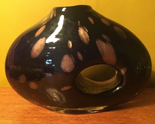 Vaso ovoidale blu pesante - vaso, tipo