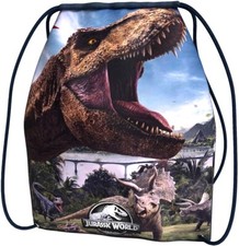 Sacca Zaino piscina palestra Jurassic World  in poliestere 40x30 cm. Dinosauro.