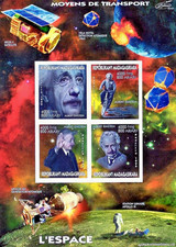 Madagascar 1999 ALBERT EINSTEIN/SPAZIO/APOLLO 11/BICICLETTA Foglio 4 FORATO