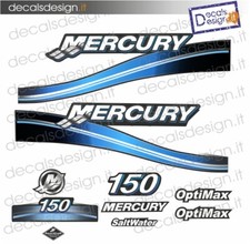 Adesivi motore marino fuoribordo mercury 150 cv optimax saltwater barca 
