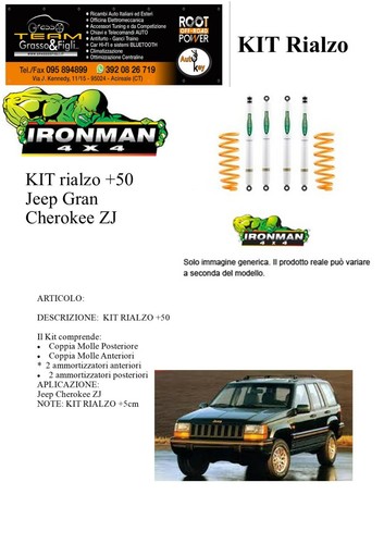 Kit rialzo off road for - , jeep