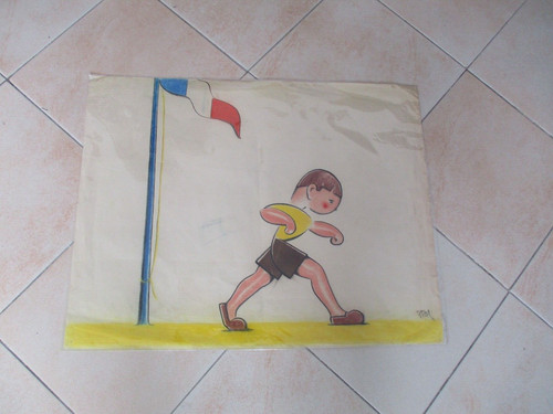 Antico disegno pastellato - pastellato, (