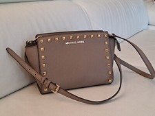 Borsa Michael Kors tracolla cerniera con borchie colore tortora