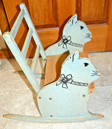 Sedia dondolo gatto vintage - a,
