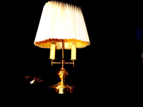 Antica lampada ottone con - ottone,