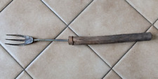 FORCHETTONE FORCHETTA CM 46 MANICO LEGNO PER CARNE PESCE BARBECUE BRACE VINTAGE