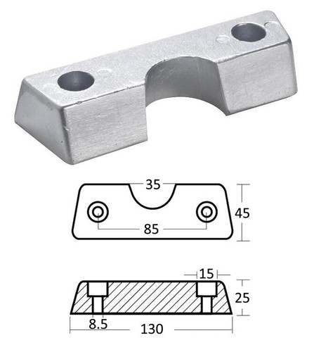 Anodo base piede duo prop - piede,