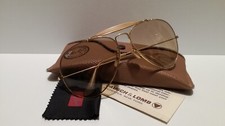 VINTAGE B&L RAY BAN AVIATOR ODM USA GOLD 62[]14 PHOTOBROWN