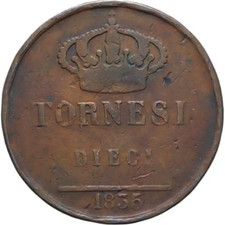10 Tornesi 1835 N - Regno
