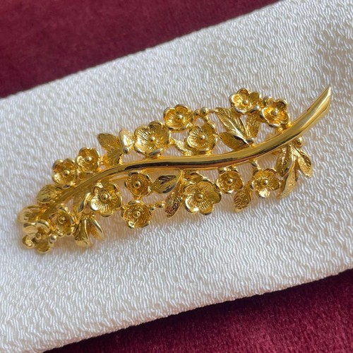 Spilla vintage fiore foglia