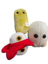 Peluche 3 microbi giganti