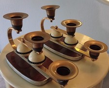 Coppia di  candelabri in ottone Art Déco 