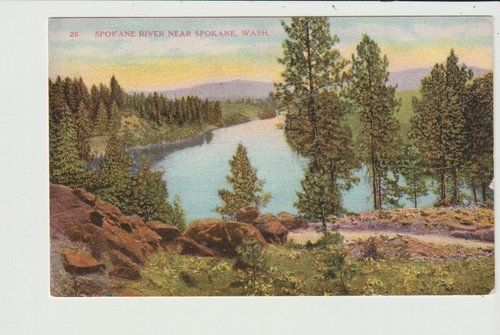 Postcard spokane river near - postcard,