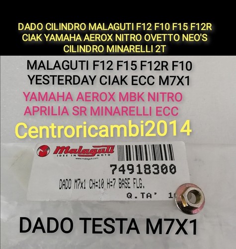 Dado cilindro malaguti - dado, f10