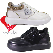 BRACCIALINI sportive sneakers moda donna NERO Bianco 41 panna OUTLET -50% 119€